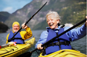 Couple kayaking